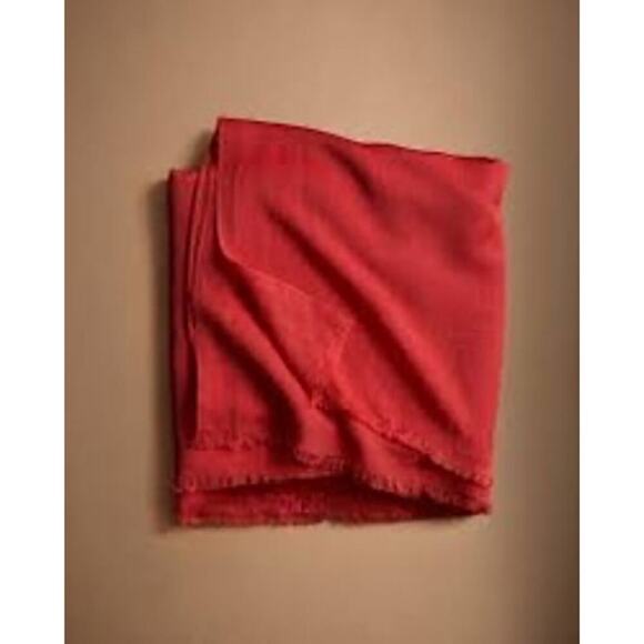 Quince Accessories - Quince Featherweight Cashmere Silk Frayed Edge Scarf in Red MSRP $225 sold out